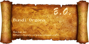 Bundi Orgona névjegykártya